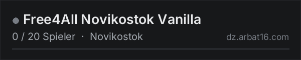 Free4All Novikostok Vanilla in der DayZ-Serverliste von AR16