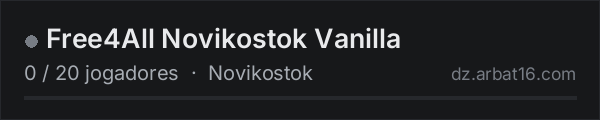 Free4All Novikostok Vanilla na lista de servidores de DayZ da AR16