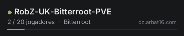 RobZ-UK-Bitterroot-PVE na lista de servidores de DayZ da AR16