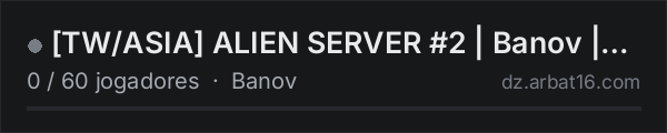 [TW/ASIA] ALIEN SERVER #2 | Banov | PvP | Bunkers na lista de servidores de DayZ da AR16