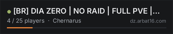 [BR] DIA ZERO | NO RAID | FULL PVE | MODD | TRADE | NO BOTS on the AR16 DayZ server list