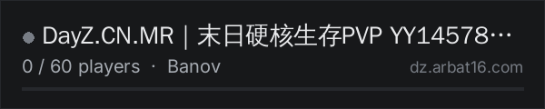 DayZ.CN.MR｜末日硬核生存PVP YY1457825691Q:825606616 on the AR16 DayZ server list