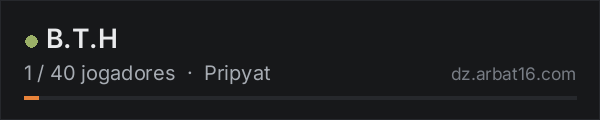 B.T.H na lista de servidores de DayZ da AR16