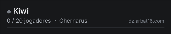 Kiwi na lista de servidores de DayZ da AR16