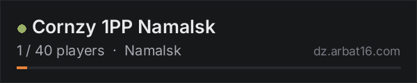 Cornzy 1PP Namalsk on the AR16 DayZ server list