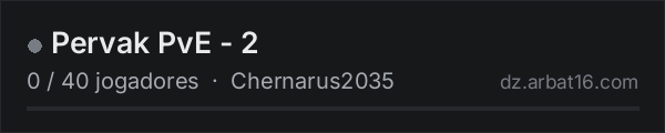 Pervak PvE - 2 na lista de servidores de DayZ da AR16