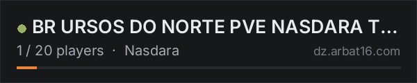 BR URSOS DO NORTE PVE NASDARA Trader/Bots BETA on the AR16 DayZ server list