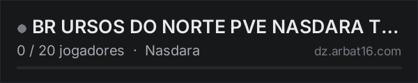 BR URSOS DO NORTE PVE NASDARA Trader/Bots BETA na lista de servidores de DayZ da AR16