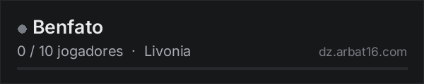 Benfato na lista de servidores de DayZ da AR16