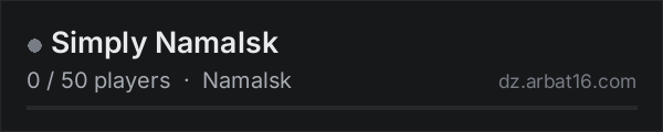 Simply Namalsk on the AR16 DayZ server list