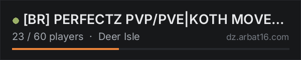 BR PERFECTZ PVP/PVE|KOTH MOVEL|BUNKER|AIRDROP|WIPE 18/10 on the AR16 DayZ server list