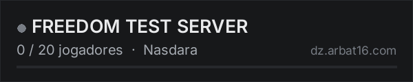 FREEDOM TEST SERVER na lista de servidores de DayZ da AR16