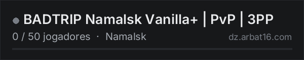 BADTRIP Namalsk Vanilla+ | PvP | 3PP na lista de servidores de DayZ da AR16