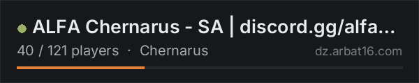 ALFA Chernarus - SA | discord.gg/alfaservidores on the AR16 DayZ server list