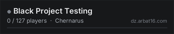 Black Project Testing on the AR16 DayZ server list