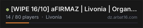 [WIPE 16/10] aFIRMAZ | Livonia | OrganicRP | 1PP on the AR16 DayZ server list