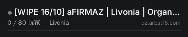 AR16 DayZ 服务器列表中的 [WIPE 16/10] aFIRMAZ | Livonia | OrganicRP | 1PP