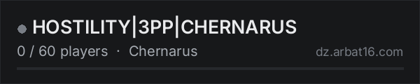 HOSTILITY|3PP|CHERNARUS on the AR16 DayZ server list