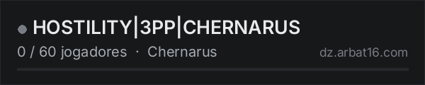 HOSTILITY|3PP|CHERNARUS na lista de servidores de DayZ da AR16