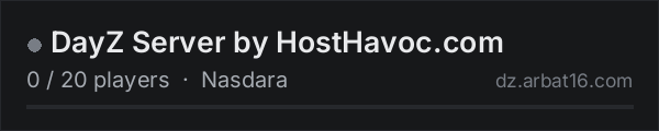 DayZ Server by HostHavoc.com on the AR16 DayZ server list