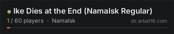 Ike Dies at the End (Namalsk Regular) on the AR16 DayZ server list