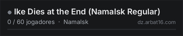 Ike Dies at the End (Namalsk Regular) na lista de servidores de DayZ da AR16