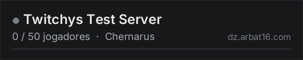 Twitchys Test Server na lista de servidores de DayZ da AR16
