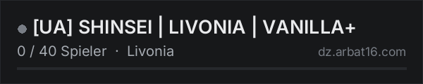 [UA] SHINSEI | LIVONIA | VANILLA+ in der DayZ-Serverliste von AR16