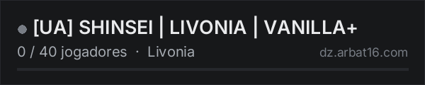 [UA] SHINSEI | LIVONIA | VANILLA+ na lista de servidores de DayZ da AR16