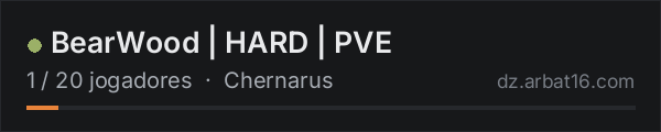 BearWood | HARD | PVE na lista de servidores de DayZ da AR16