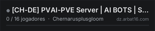 CH-DE PVAI-PVE Server | AI BOTS | Survivor-Missions na lista de servidores de DayZ da AR16