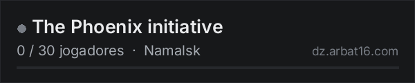 The Phoenix initiative na lista de servidores de DayZ da AR16