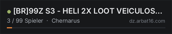 BR99Z S3 - HELI 2X LOOT VEICULOS STORAGE BOTS IA NORAID in der DayZ-Serverliste von AR16