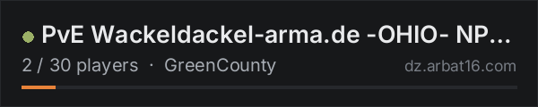 PvE Wackeldackel-arma.de -OHIO- NPC's, Play as you like on the AR16 DayZ server list
