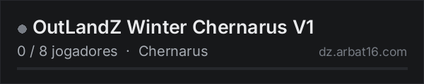 OutLandZ Winter Chernarus V1 na lista de servidores de DayZ da AR16
