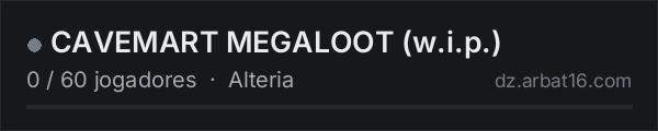 CAVEMART MEGALOOT (w.i.p.) na lista de servidores de DayZ da AR16