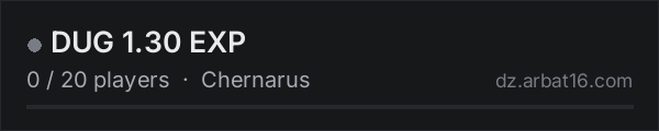 DUG 1.30 EXP on the AR16 DayZ server list