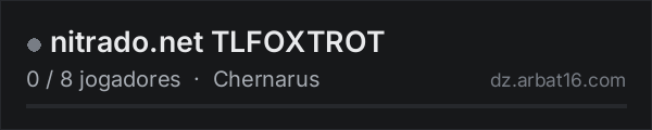 nitrado.net TLFOXTROT na lista de servidores de DayZ da AR16