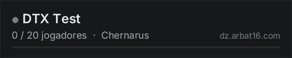 DTX Test na lista de servidores de DayZ da AR16