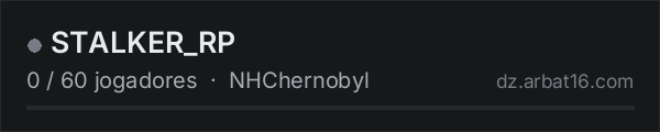 STALKER_RP na lista de servidores de DayZ da AR16