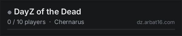 DayZ of the Dead on the AR16 DayZ server list