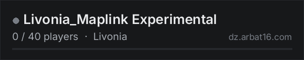 Livonia_Maplink Experimental on the AR16 DayZ server list