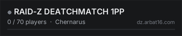 RAID-Z DEATCHMATCH 1PP on the AR16 DayZ server list