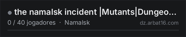 the namalsk incident |Mutants|Dungeons|PsiZones|CustomSystems| na lista de servidores de DayZ da AR16