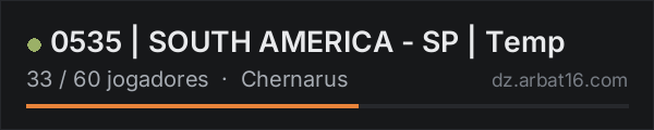 0535 | SOUTH AMERICA - SP | Temp na lista de servidores de DayZ da AR16