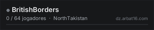 BritishBorders na lista de servidores de DayZ da AR16
