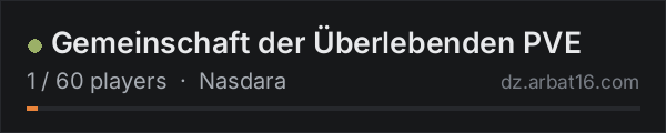 Gemeinschaft der Überlebenden PVE on the AR16 DayZ server list
