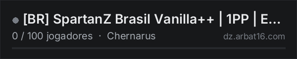 [BR] SpartanZ Brasil Vanilla++ | 1PP | Events | Grupo na lista de servidores de DayZ da AR16
