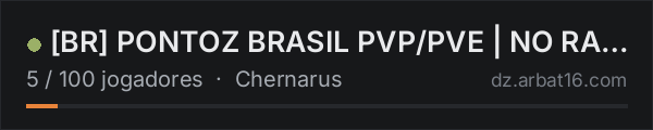 [BR] PONTOZ BRASIL PVP/PVE | NO RAID | HELI | AIRDROP | KOTH na lista de servidores de DayZ da AR16