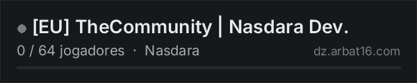 [EU] TheCommunity | Nasdara Dev. na lista de servidores de DayZ da AR16